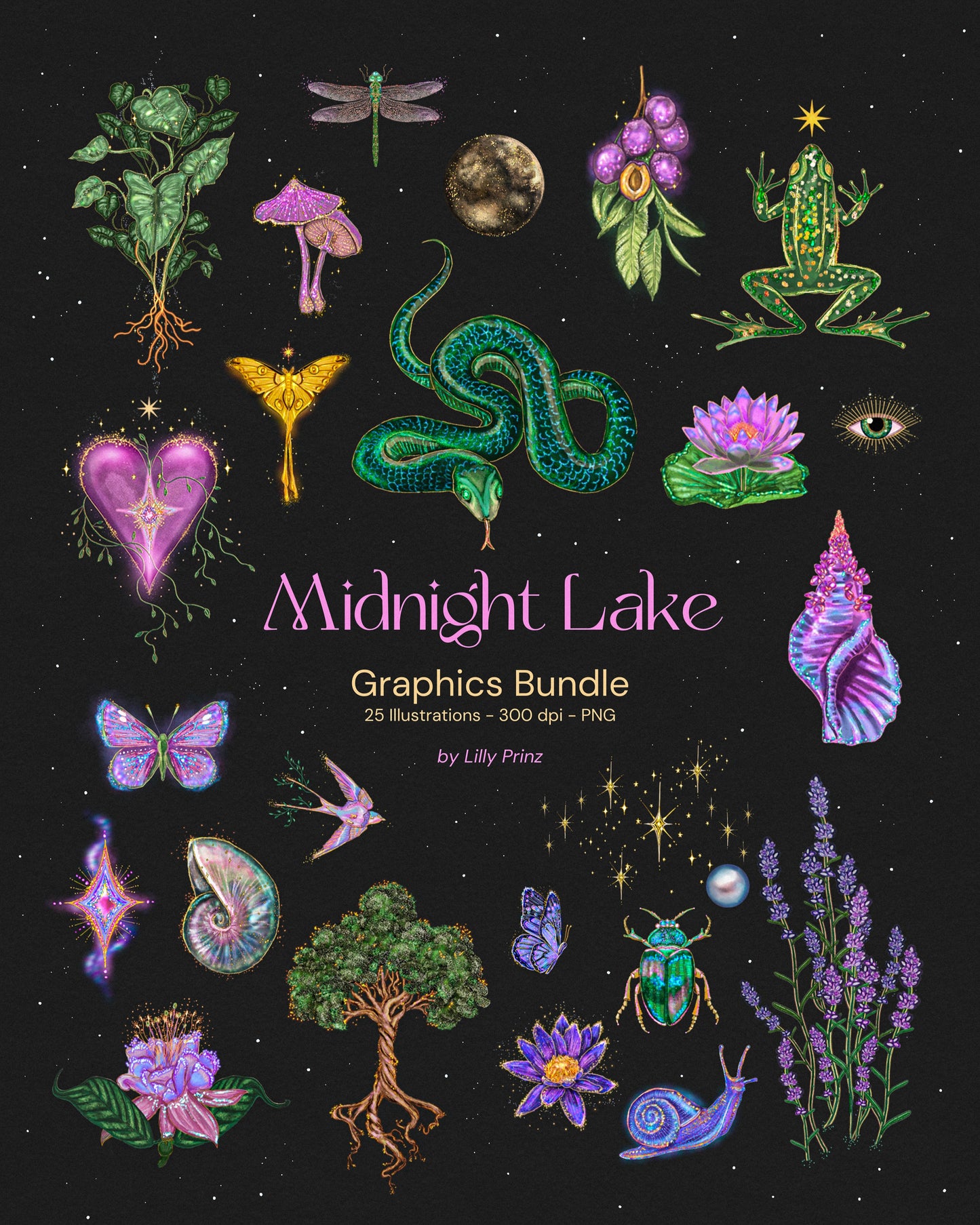 Midnight Lake - Graphics Bundle